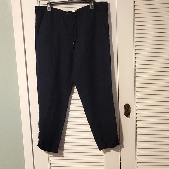 Navy linen pants - Picture 1 of 7